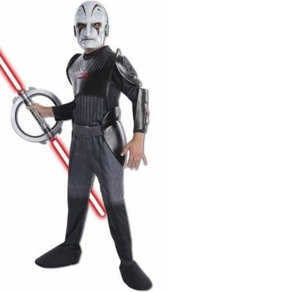 Disney Star Wars Rebels Inquisitor Halloween Costume 4/6 Jumpsuit, Belt & Mask - Picture 1 of 3
